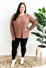 Load image into Gallery viewer, Long Sleeve Thermal Top With Button Sleeve Detail In Gingerbread