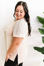 Load image into Gallery viewer, Sequin Sleeve Detailed Top In Nude