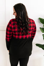 Load image into Gallery viewer, V Neck Buffalo Plaid Top In Red &amp; Black