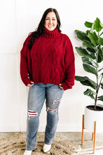 Load image into Gallery viewer, Cozy Cable Knit Sweater In Christmas Red