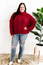 Load image into Gallery viewer, Cozy Cable Knit Sweater In Christmas Red