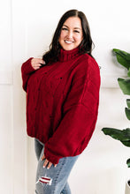 Load image into Gallery viewer, Cozy Cable Knit Sweater In Christmas Red