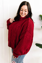 Load image into Gallery viewer, Cozy Cable Knit Sweater In Christmas Red