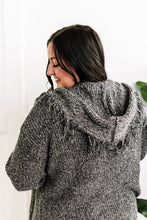 Load image into Gallery viewer, Hooded Fringe Open Front Cardigan In Heathered Grey