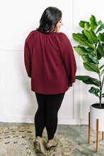 Load image into Gallery viewer, Decorative Button Front Blouse In Cranberry