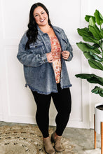 Load image into Gallery viewer, Mineral Wash Button Down Denim Jacket In Muted Navy