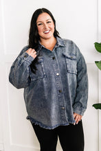 Load image into Gallery viewer, Mineral Wash Button Down Denim Jacket In Muted Navy
