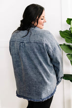 Load image into Gallery viewer, Mineral Wash Button Down Denim Jacket In Muted Navy
