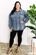 Load image into Gallery viewer, Mineral Wash Button Down Denim Jacket In Muted Navy