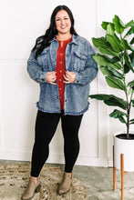 Load image into Gallery viewer, Mineral Wash Button Down Denim Jacket In Muted Navy