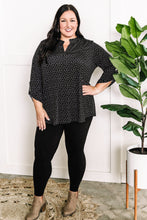 Load image into Gallery viewer, Gabby Front Top With Button Sleeve Detail In Black Polka Dots