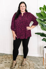 Load image into Gallery viewer, Gabby Front Top With Button Sleeve Detail In Magenta Florals