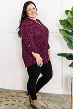 Load image into Gallery viewer, Gabby Front Top With Button Sleeve Detail In Magenta Florals