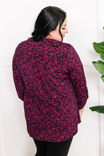 Load image into Gallery viewer, Gabby Front Top With Button Sleeve Detail In Magenta Florals