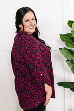 Load image into Gallery viewer, Gabby Front Top With Button Sleeve Detail In Magenta Florals