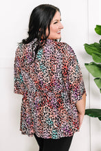 Load image into Gallery viewer, Dolman Sleeve Babydoll Top In Leopard Multi