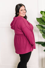 Load image into Gallery viewer, Waffle Knit Hooded Babydoll Top In Magenta
