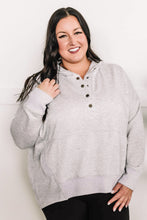 Load image into Gallery viewer, Oversized Hoodie With Kangaroo Pocket In Heathered Grey