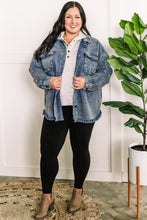 Load image into Gallery viewer, Mineral Wash Button Down Denim Jacket In Muted Navy