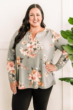 Load image into Gallery viewer, Gabby Front Cozy Long Sleeve Top In Olive Florals