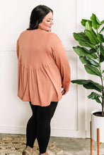 Load image into Gallery viewer, Knit Babydoll Rounded Hem Detail Top In Soft Tuscan