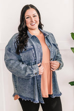 Load image into Gallery viewer, Mineral Wash Button Down Denim Jacket In Muted Navy