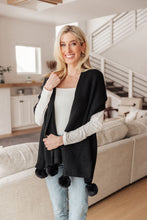 Load image into Gallery viewer, Knitted Fuzzy Pom Pom Scarf In Black