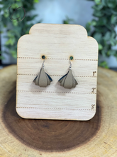 Load image into Gallery viewer, Layered Bell Buckskin Dangle Earrings