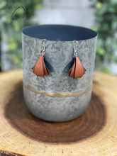 Load image into Gallery viewer, Layered Bell Chestnut Dangle Earrings