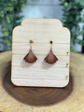 Load image into Gallery viewer, Layered Bell Chestnut Dangle Earrings