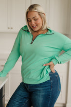 Load image into Gallery viewer, Let Me Think On It Half Zip Pullover in Mint