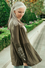 Load image into Gallery viewer, Little Bit Of Lace Cardigan In Olive