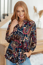 Load image into Gallery viewer, Little Lovely Blouse in Wine Paisley