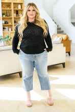 Load image into Gallery viewer, Little Talks Ribbed Long Sleeve Top in Black