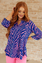 Load image into Gallery viewer, Lizzy Top in Blue Zebra