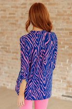Load image into Gallery viewer, Lizzy Top in Blue Zebra