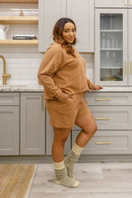 Load image into Gallery viewer, Long Sleeve Sweatshirt Top &amp; Shorts Set In Camel