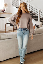 Load image into Gallery viewer, Lounge A Lot Cut Off Sweatshirt in Mocha