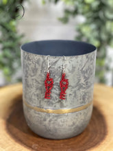 Load image into Gallery viewer, Love Red Glitter Dangle Earrings
