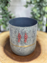 Load image into Gallery viewer, Love Rose Gold Glitter Dangle Earrings