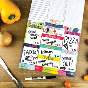 52-Week Meal Minder® Weekly Menu Planner Pad | Grocery List | Bonus Dry Erase Menu Board - Denise Albright® 