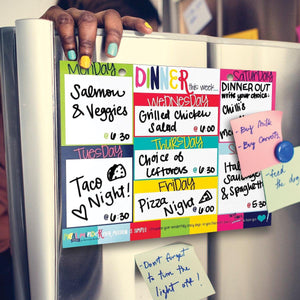 52-Week Meal Minder® Weekly Menu Planner Pad | Grocery List | Bonus Dry Erase Menu Board - Denise Albright® 