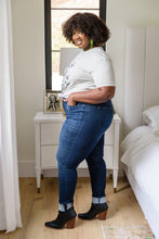 Load image into Gallery viewer, Maeve Mid-Rise Dark Wash Cuffed Judy Blue Skinny