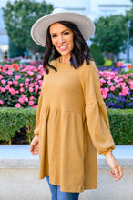 Load image into Gallery viewer, Melrose Ribbed Knit Raglan Tunic In Mustard