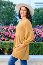 Load image into Gallery viewer, Melrose Ribbed Knit Raglan Tunic In Mustard