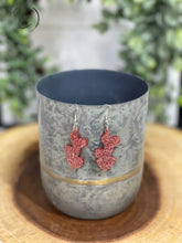 Load image into Gallery viewer, Mended Hearts Rose Gold Glitter Dangle Earrings