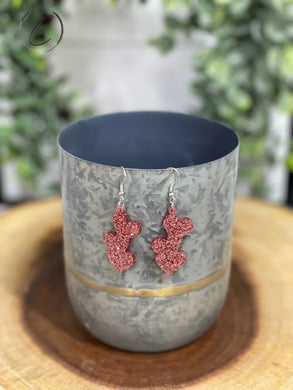 Mended Hearts Rose Gold Glitter Dangle Earrings