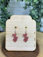 Load image into Gallery viewer, Mended Hearts Rose Gold Glitter Dangle Earrings