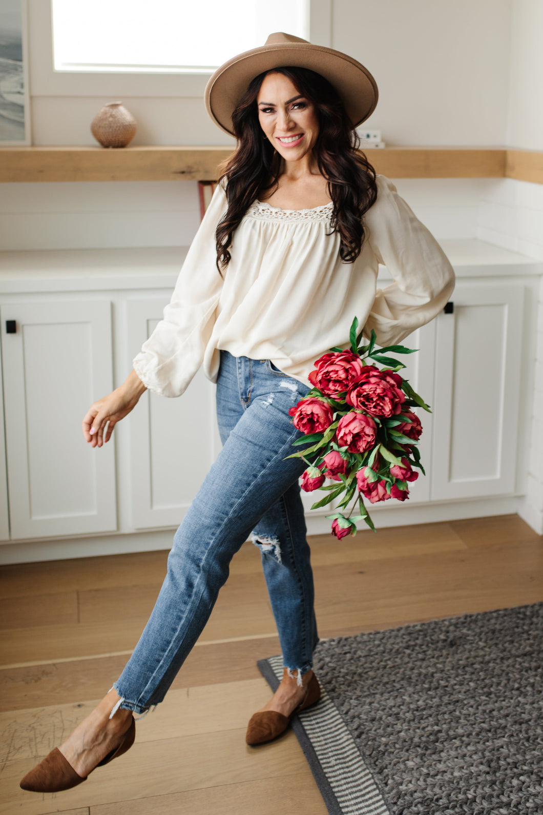 Midrise Destructed Hem Slim Fit Judy Blue Jeans