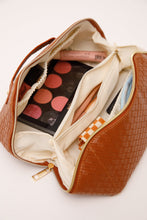 Load image into Gallery viewer, New Dawn Large Capacity Cosmetic Bag in Cognac
